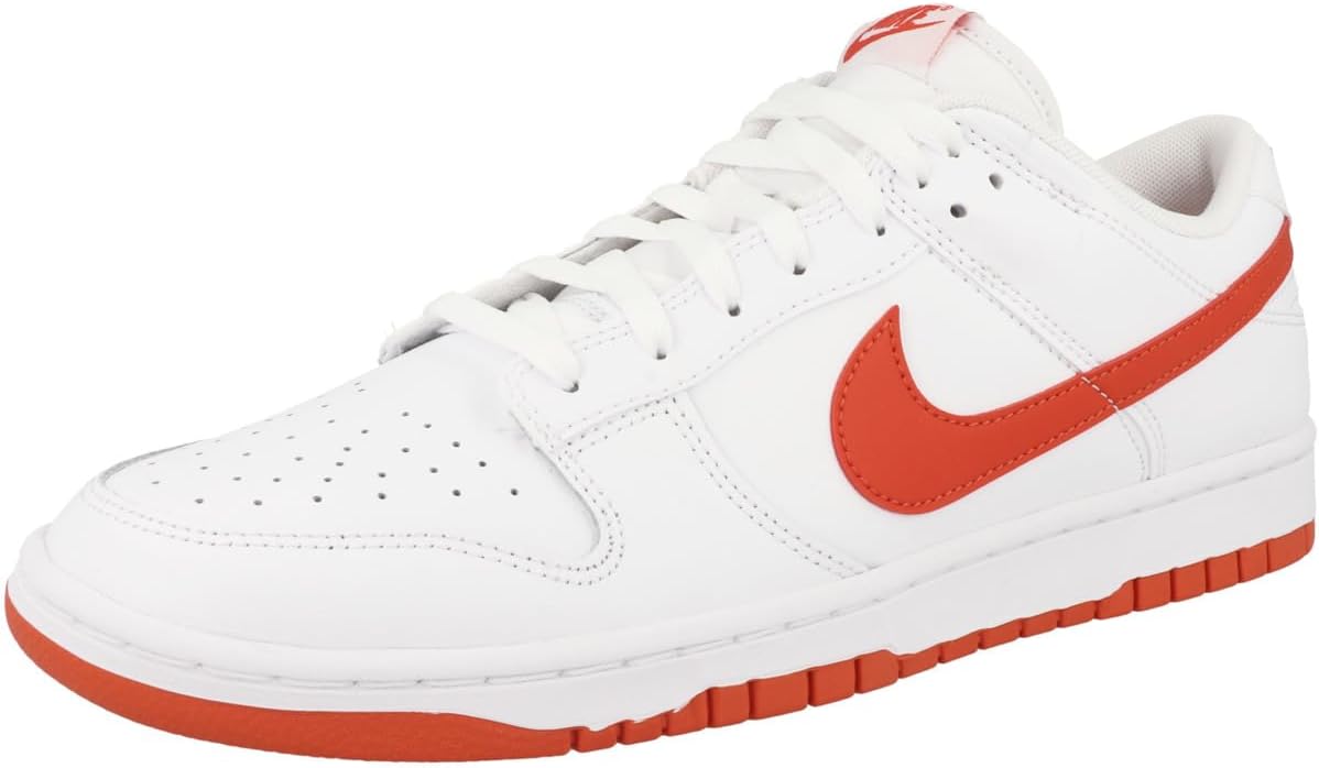 Мужские кроссовки Nike Dunk Low Retro, White/Picante Red — фото 4