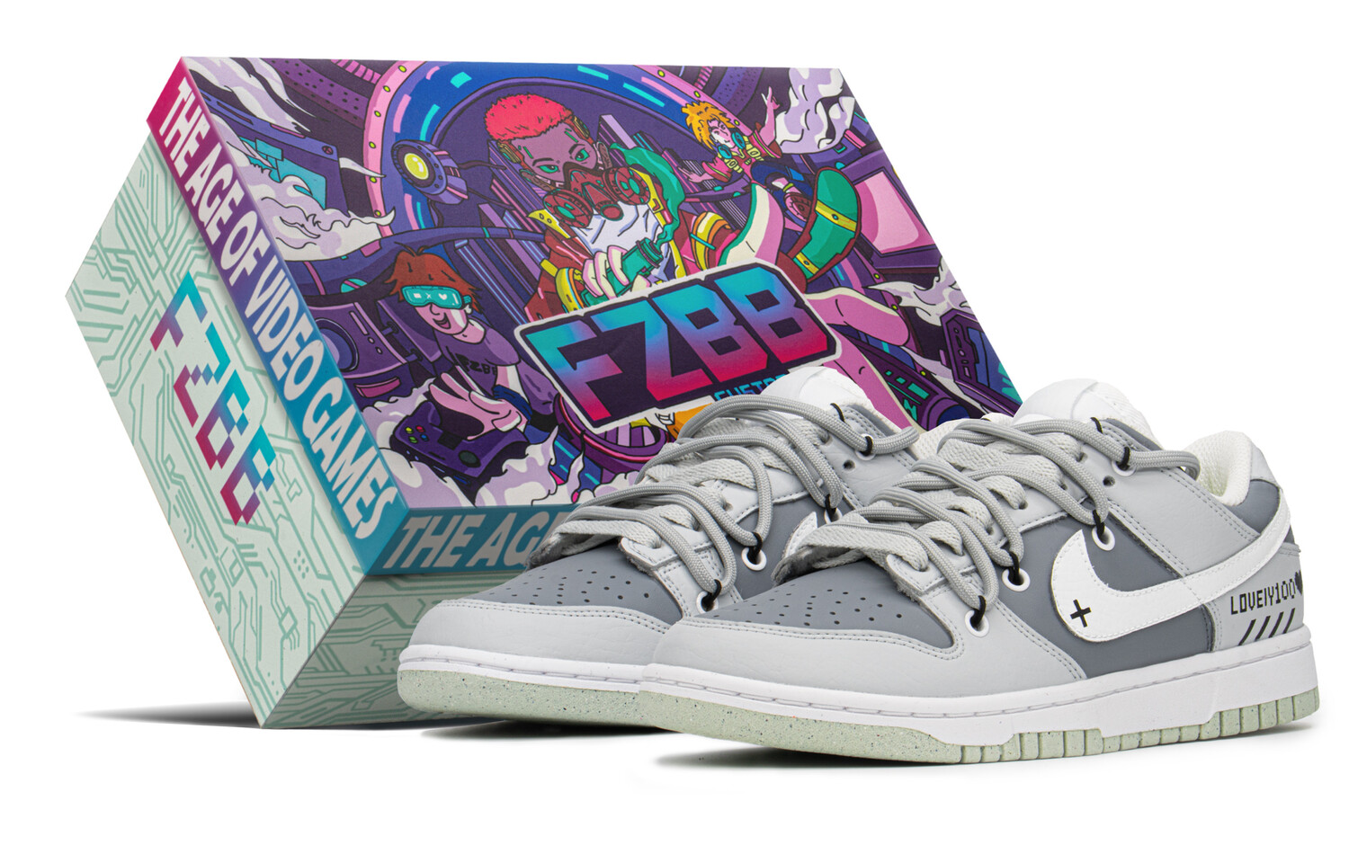 

Кроссовки Nike Dunk Skateboard Shoes Women's Low-Top Gray White