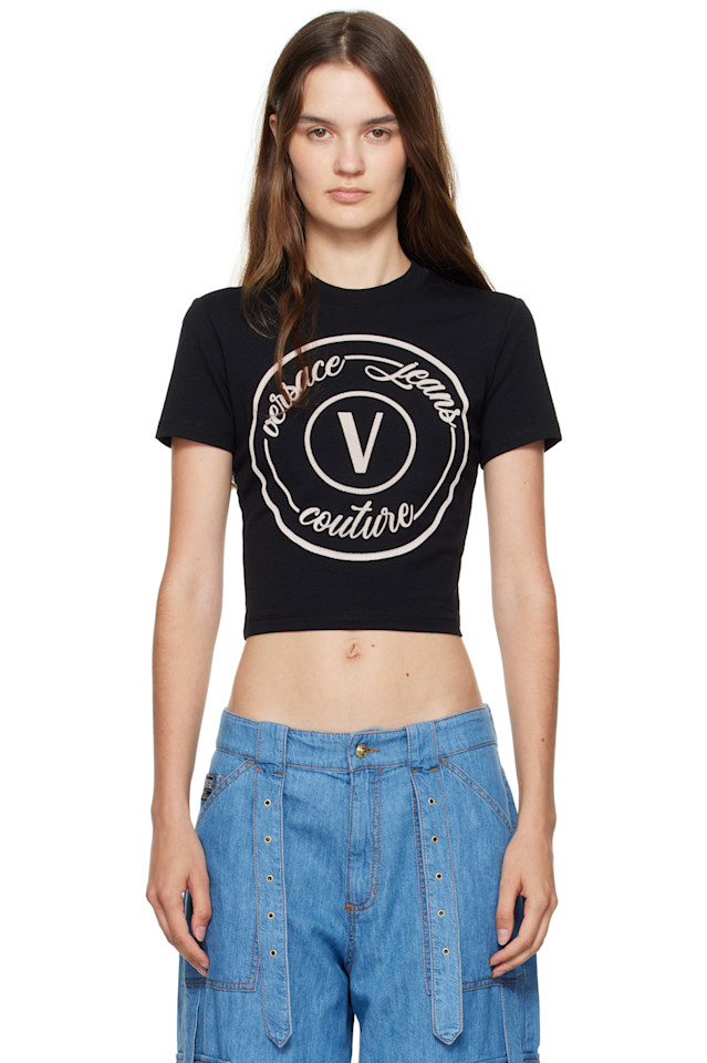 

V-Emblem футболка slim-fit Versace Jeans Couture, черный