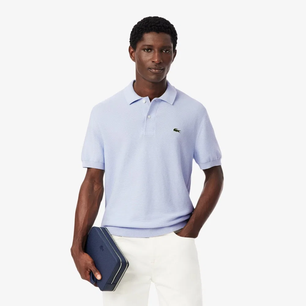 Мужской свитер-поло Links Links с коротким рукавом светло-лавандовый от Lacoste