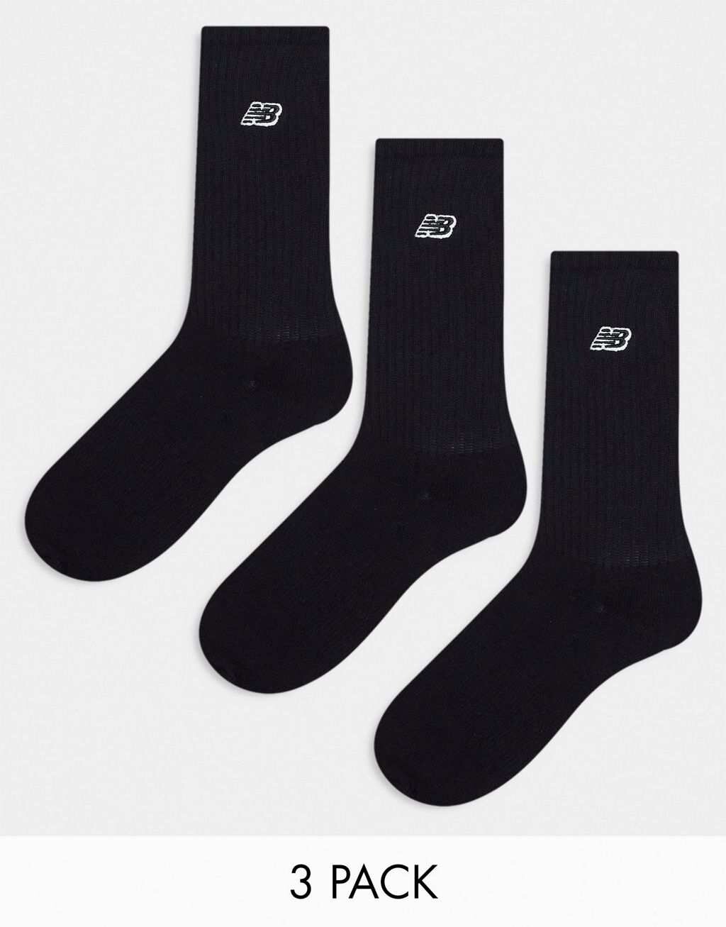 

Набор из 3 черных носков с вышитым логотипом New Balance