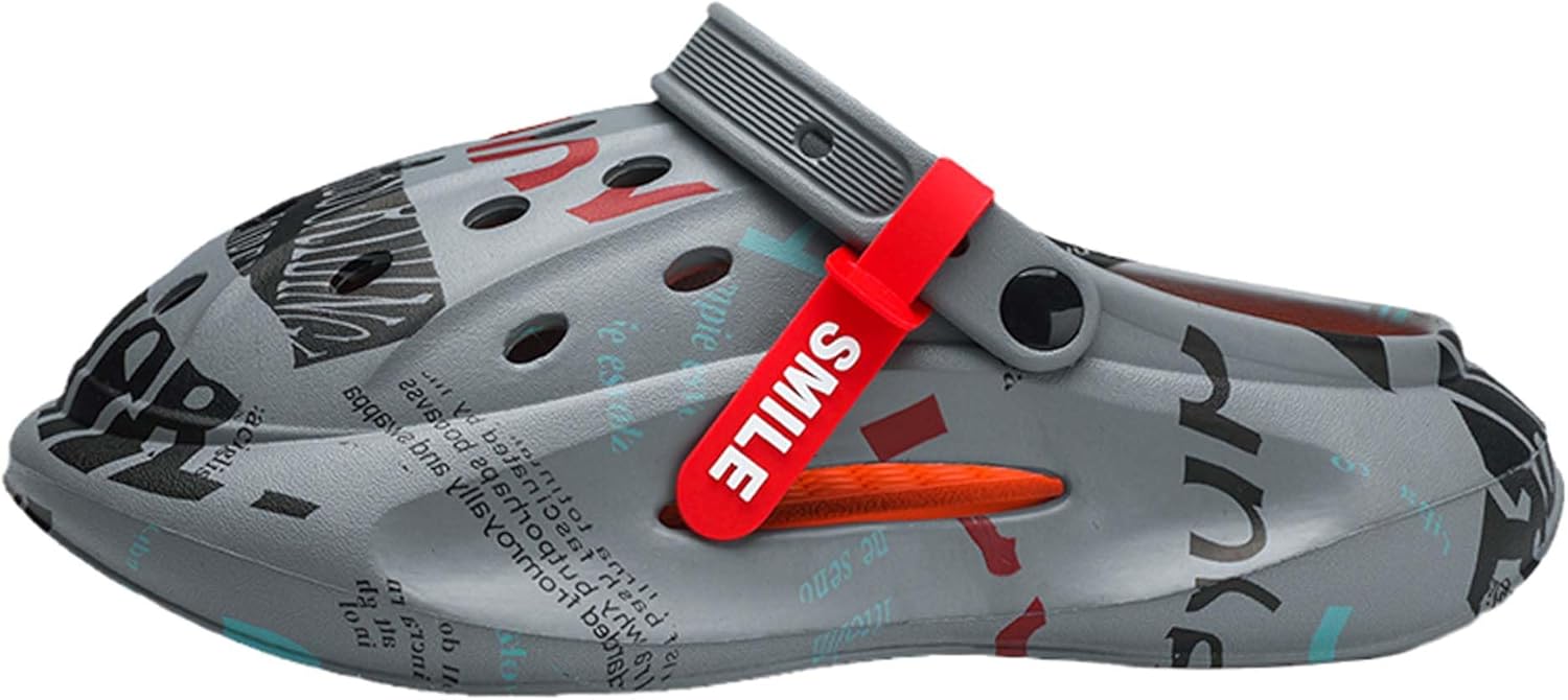 

Удобные летние сланцы для мужчин из Баотоу, с толстой подошвой, противоскользящие, повседневные с отверстиями Generic, оранжевый/серый