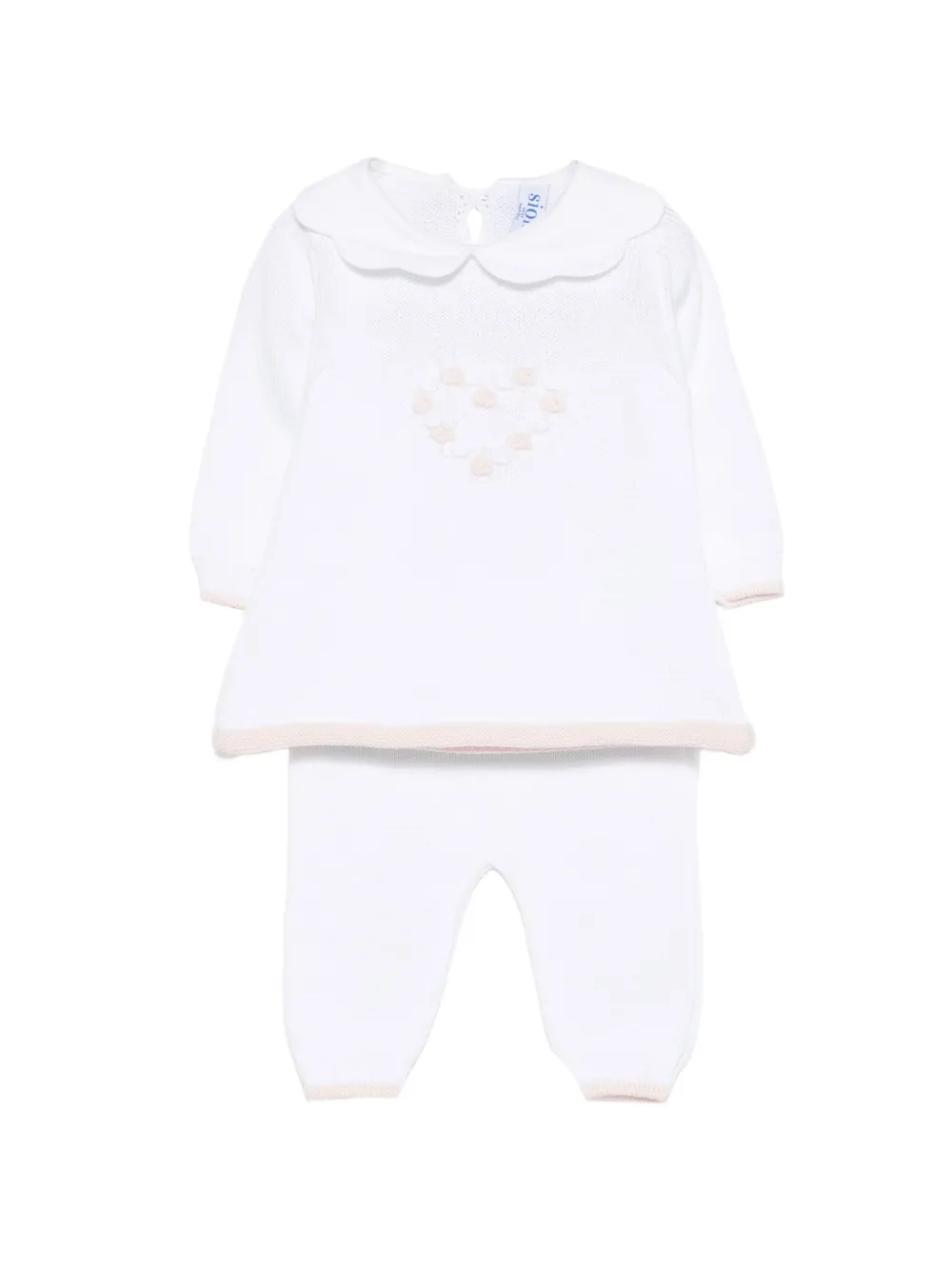 

Комплект из двух предметов с вышивкой в виде цветов (брюки и верх) Siola, белый