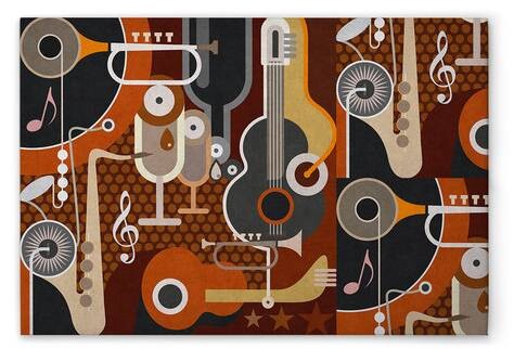 

Картина на холсте A.S. Création Wall of Sound 1 цвет braungrauorangegelb