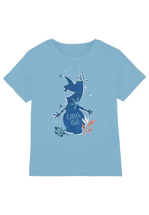 Футболка с принтом силуэта олафа из мультфильма «холодное сердце» Disney, Light Blue