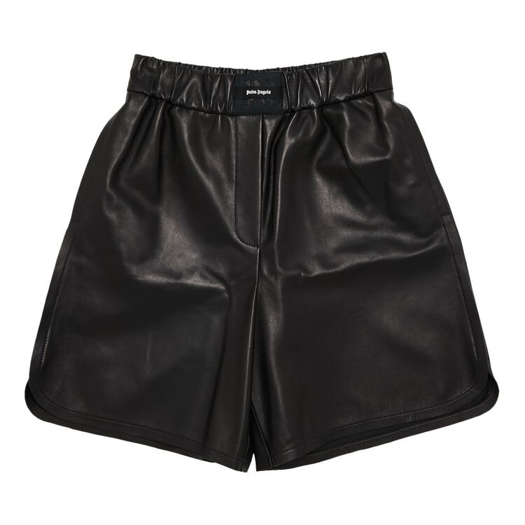 

Шорты Palm Angels Monogram Leather Shorts Black, черный