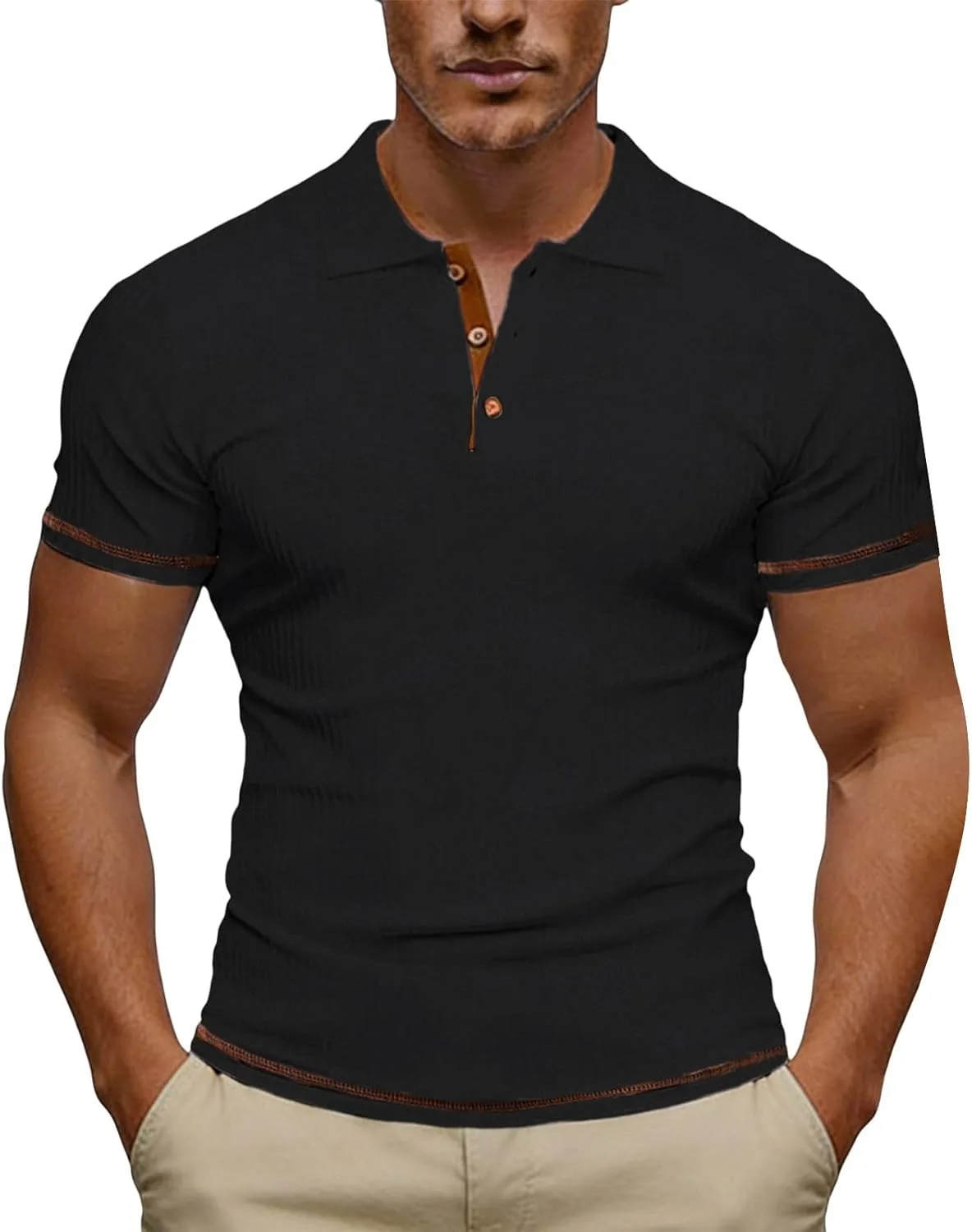 Мужская поло Slim Fit с коротким рукавом и воротником