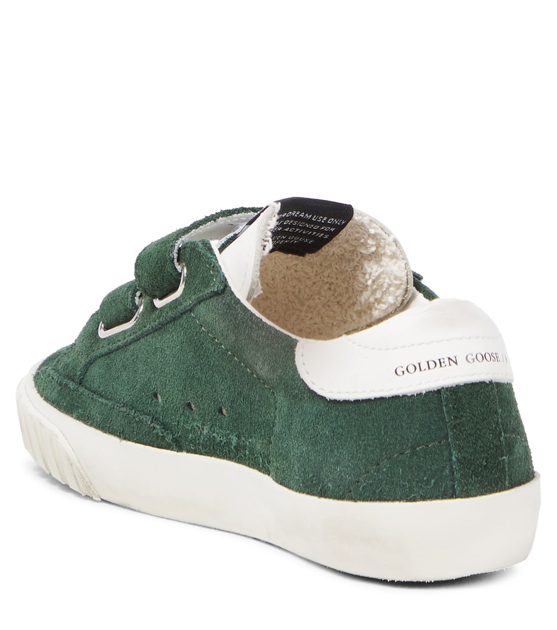 Старые добрые замшевые кроссовки Golden Goose Kids, Dark Green /White — фото 2