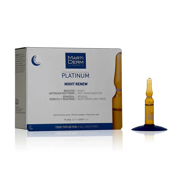 

Регенерирующая, укрепляющая и обновляющая формула Platinum Night Renew Martiderm, 10 UD