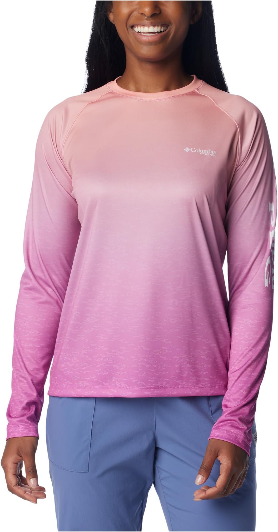 

Футболка Columbia Super Tidal Tee Long Sleeve Shirt, цвет Bright Lavender Gradient Scalefade