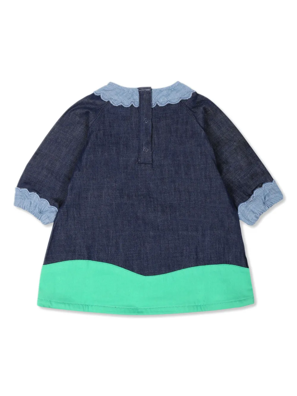 Платье из органического хлопка с аппликацией Stella McCartney Kids, синий — фото 2