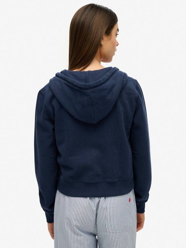 Athletic Essentials тонированная укороченная худи с молнией Superdry, Richest Navy — фото 2