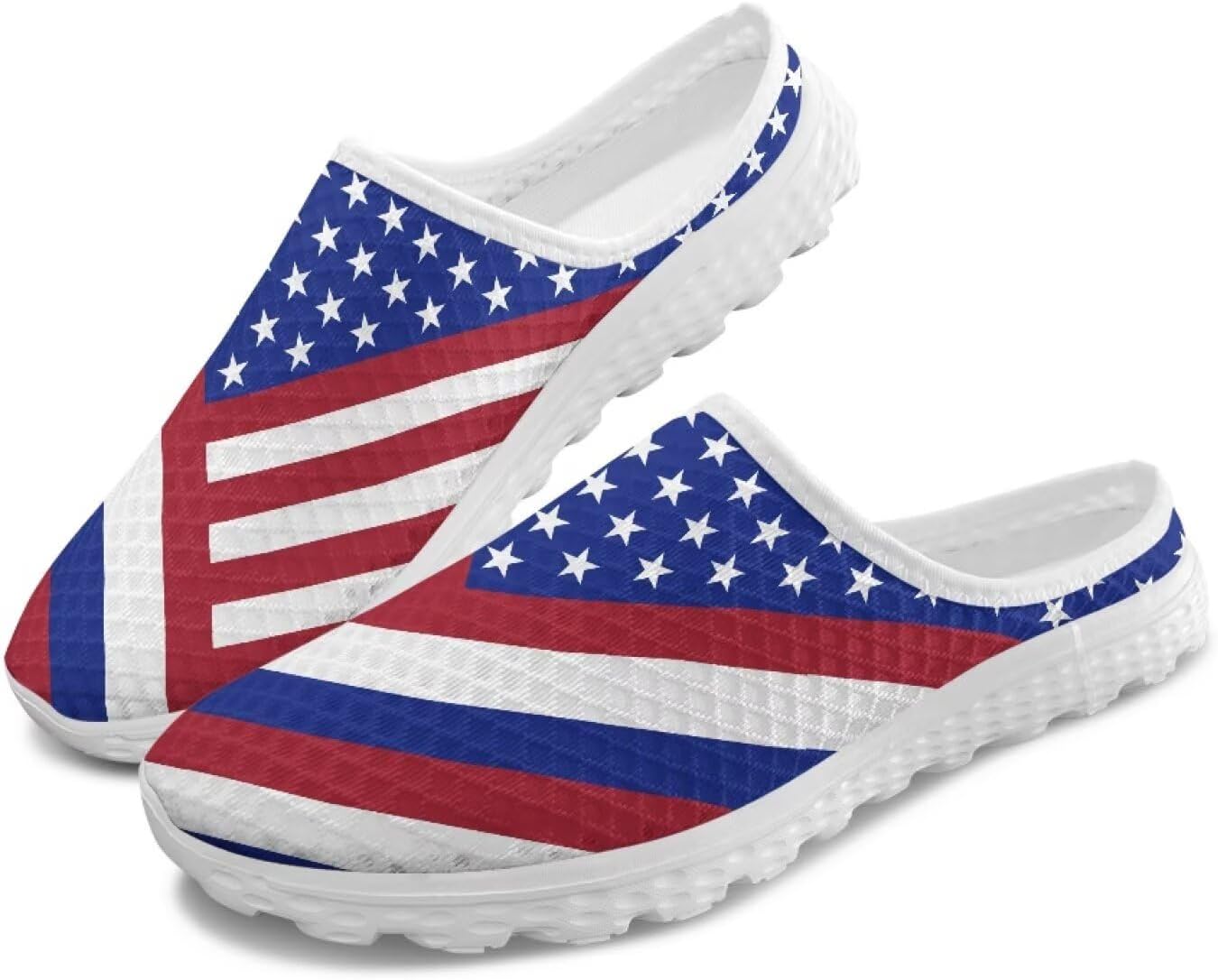 

Женские кроссовки Tomeusey Half Sport с сеткой - легкие прогулочные кроссовки с мягкой подошвой и удобной стелькой для повседневного использования, American Flag-2