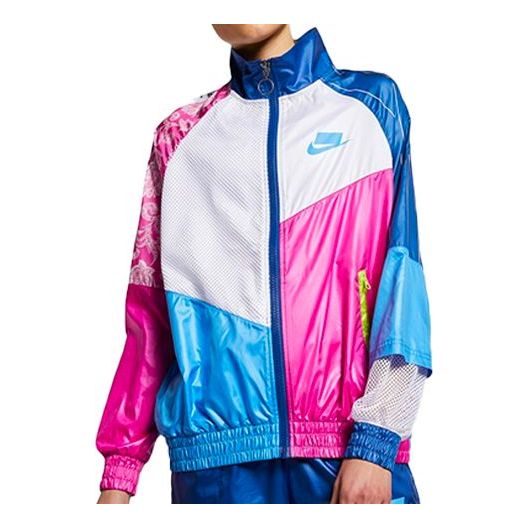 

Куртка (WMNS) Nike Sportswear Woven Jacket White/Pink/Blue Colorblock AR3026-412