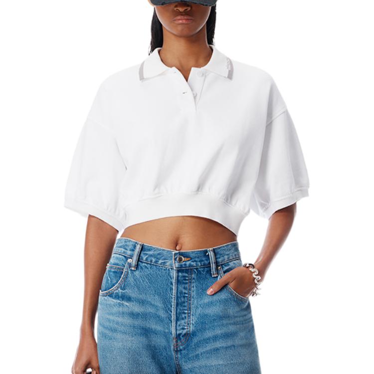 

Поло с воротником Alexander Wang, белый