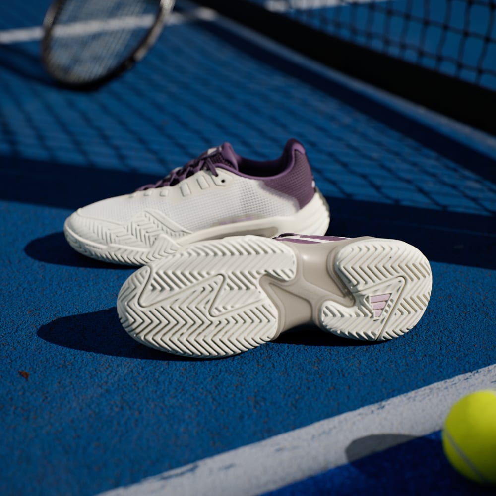 Кроссовки Adidas Barricade 13 Tennis Shoes, цвет Core White/Powder Plum/Aurora Plum — фото 3