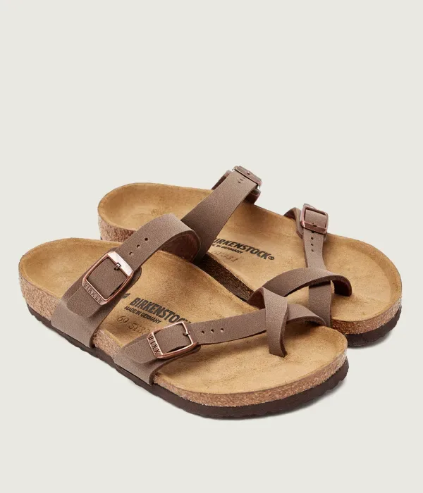 Детские кожаные тапочки Mayari narrow fit Birkenstock, коричневый — фото 3