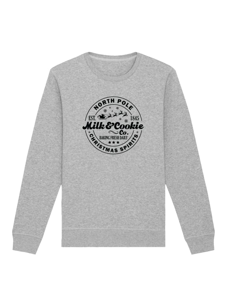 

Толстовка F4NT4STIC Sweatshirt Weihnachten Milk and Cookie Bakery Retro, пятнистый серый