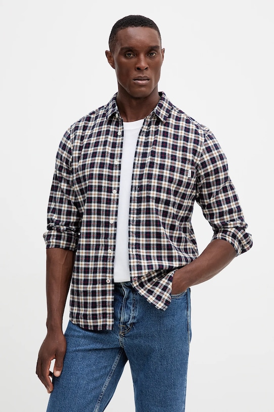 

Хлопковая рубашка Pepe Jeans, темно-синий