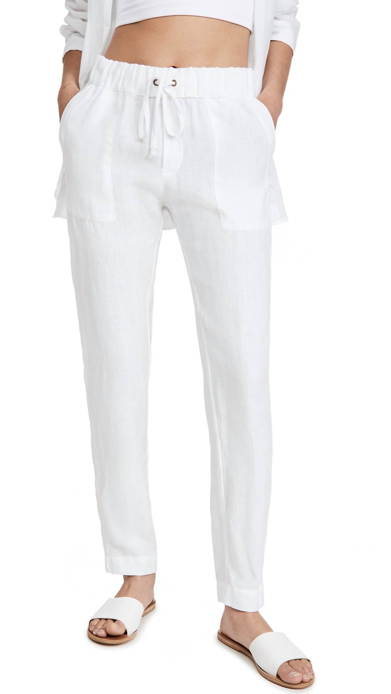

Мягкие холщовые брюки Easy Pant белого цвета Enza Costa