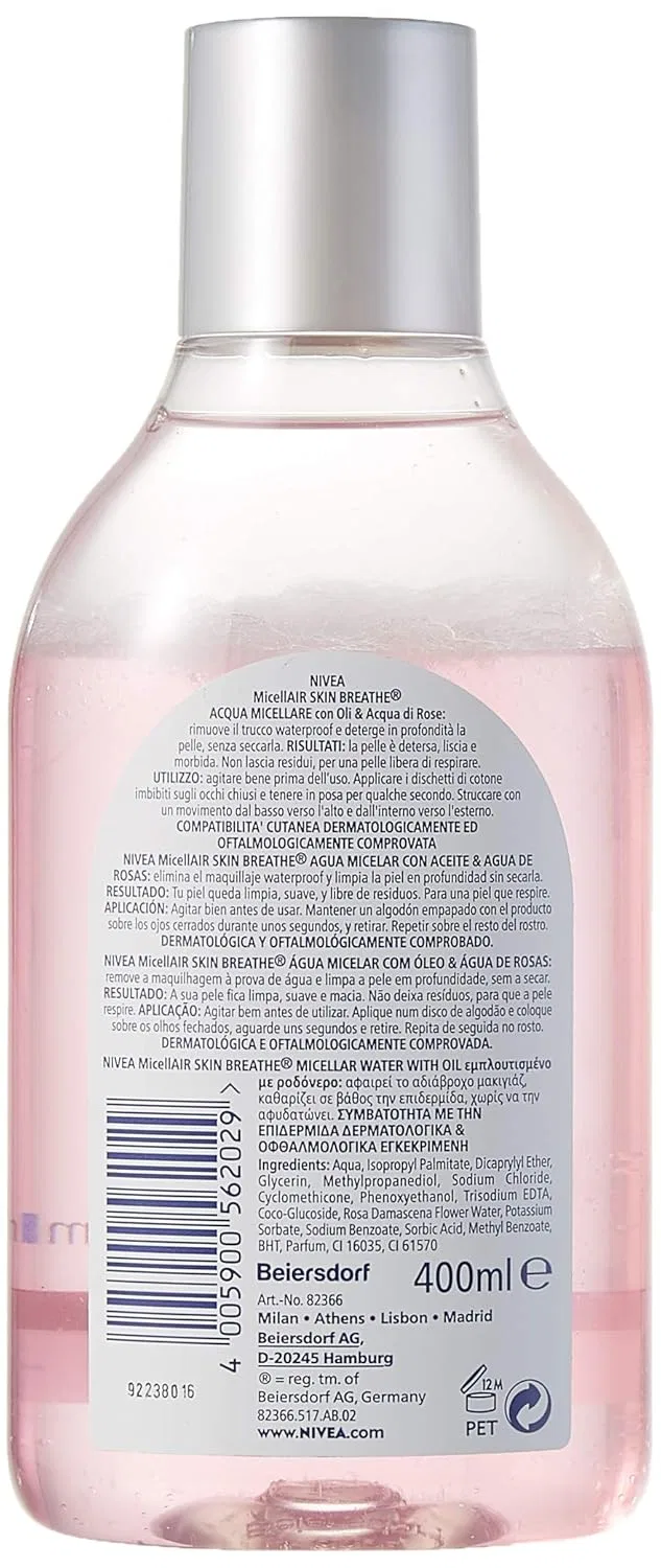 Мицеллярная вода Nivea — Двухфазная с маслом и розовой водой от, 400 мл — фото 2