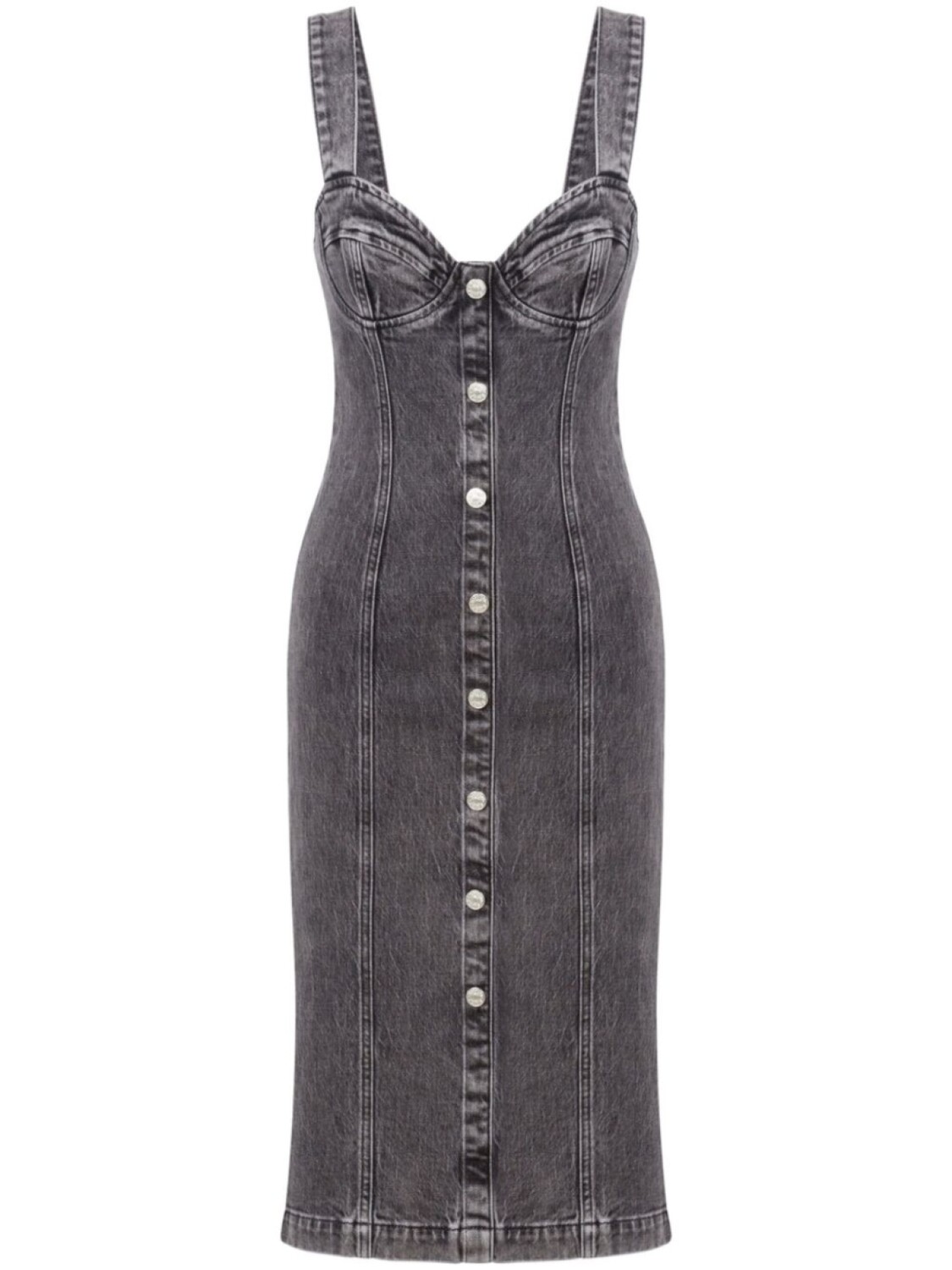 

MOSCHINO JEANS джинсовое платье миди, серый