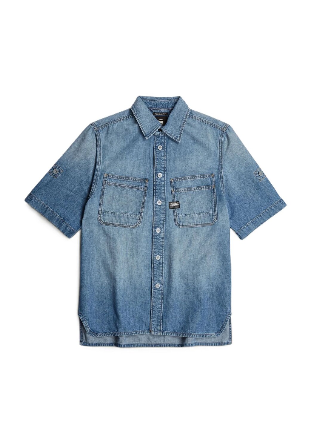 

Мужская джинсовая рубашка стандартного кроя с короткими рукавами G-STAR RAW, цвет G341 Sun Faded Blue