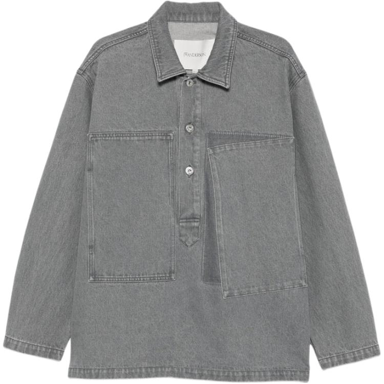 

Рубашка регби с накладным карманом JW Anderson, серый