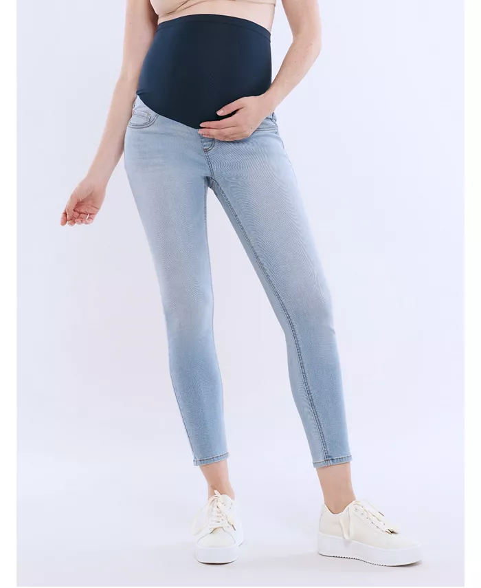 

Женские джинсы-скини с высокой посадкой до щиколотки Secret Fit Over the Belly - Motherhood Maternity, синий