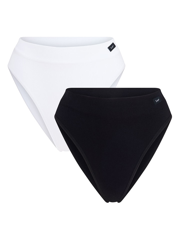 

Lee Комплект из 2 трусов "Флора" в черно-белом цвете