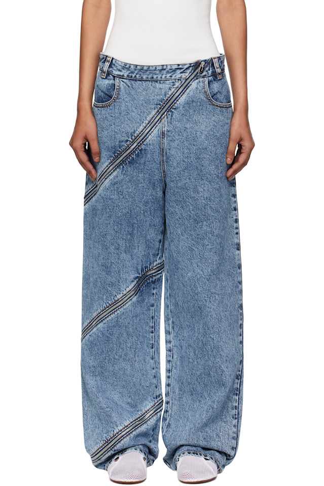 

Спиральные джинсы Alaïa, цвет bleu neige