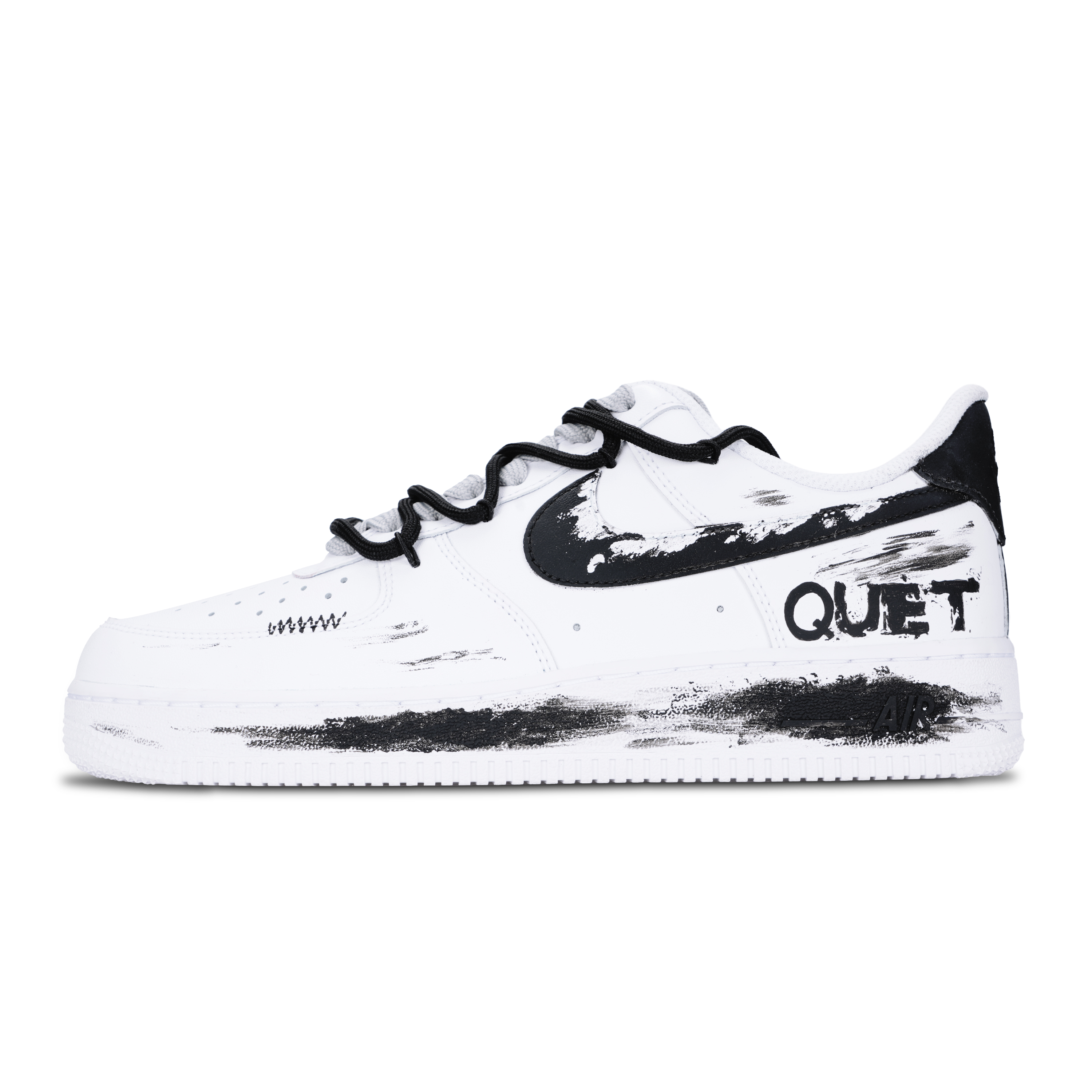 

Nike Мужские кроссовки Air Force 1 Black White Polished, устойчивые к истиранию, низкие, для скейтбординга, черные, белые