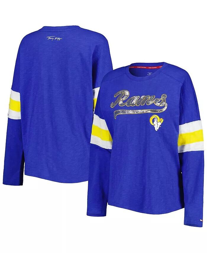 

Женская футболка-туника с длинными рукавами Royal Los Angeles Rams Justine Tommy Hilfiger