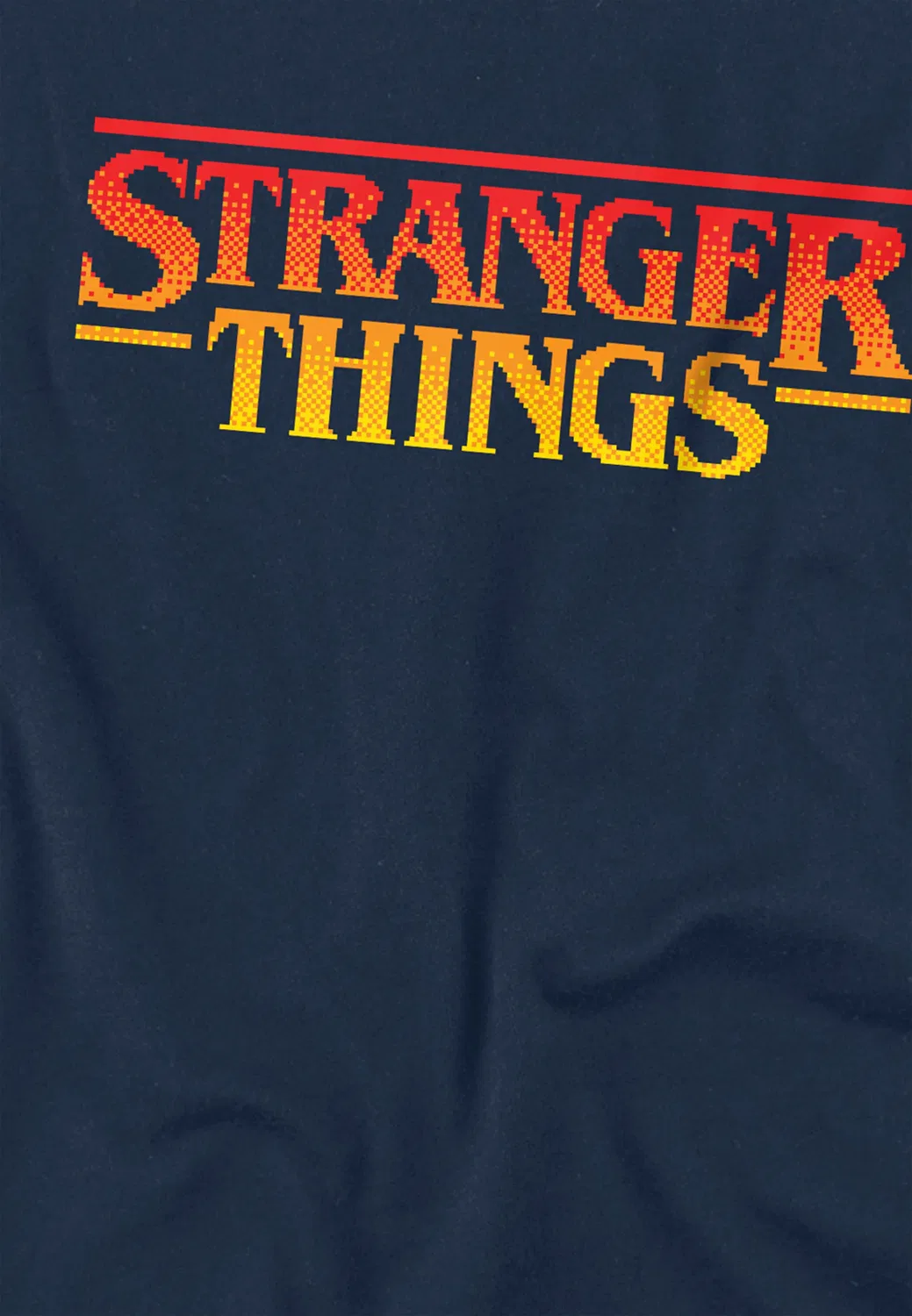 Футболка для мальчиков Stranger Things Sunset Pixel Logo, темно-синий — фото 2