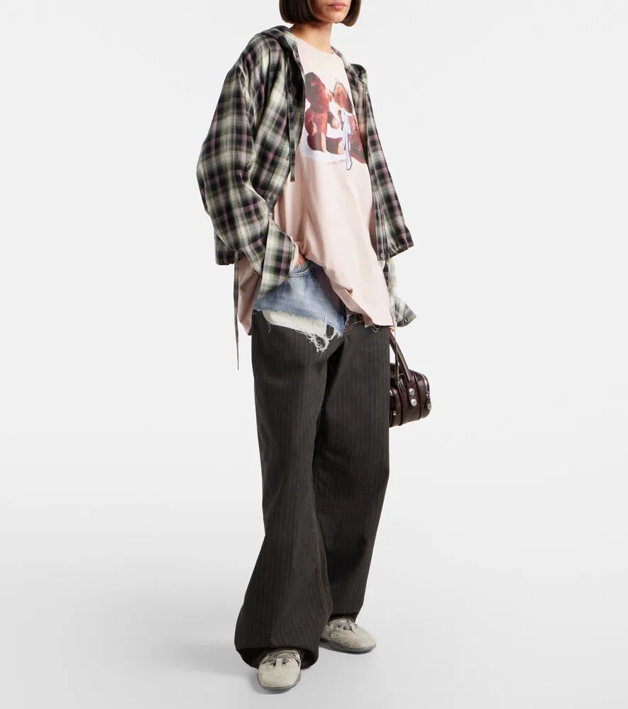 Джинсы с широкими штанинами в меловую полоску, 1981 год Acne Studios, черный — фото 2