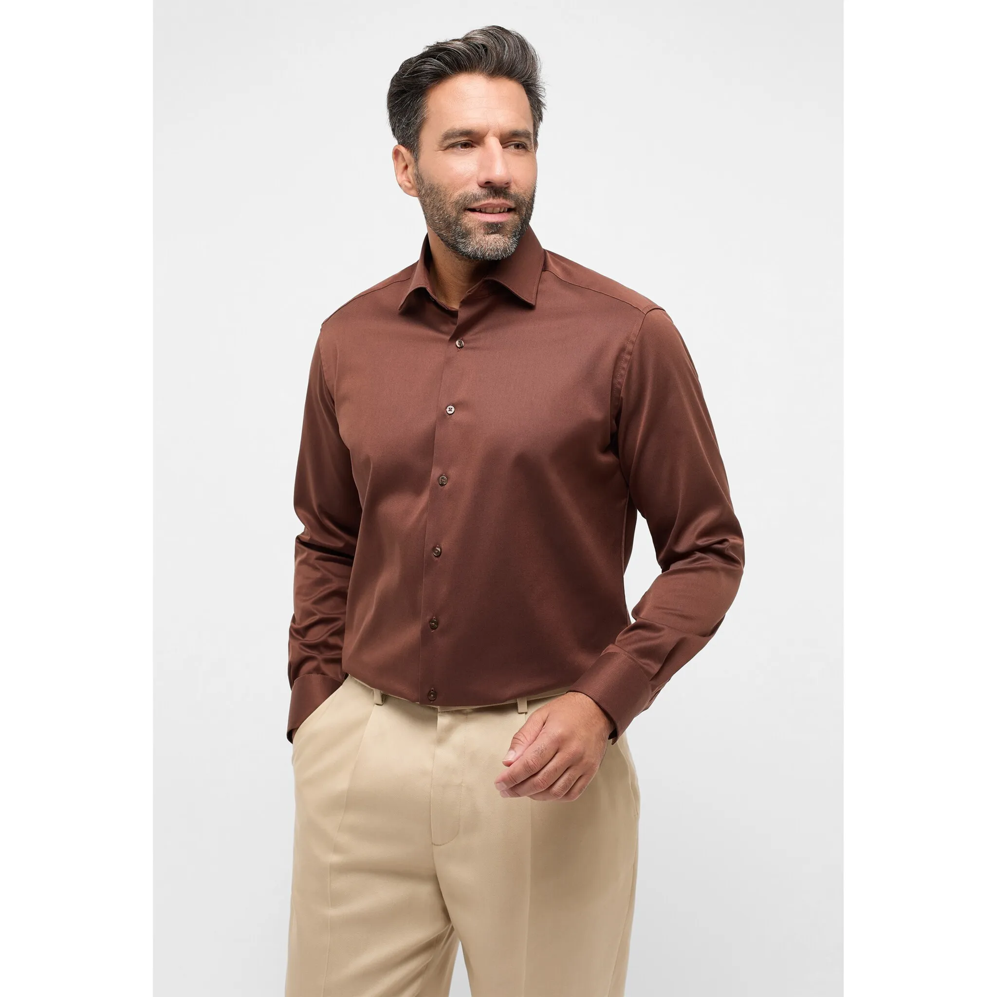 

Рубашка Eterna с длинными рукавами "MODERN FIT", коричневый