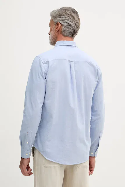 Рубашка хлопковая PEACHED OXFORD LS U.S. Polo Assn., синий — фото 3