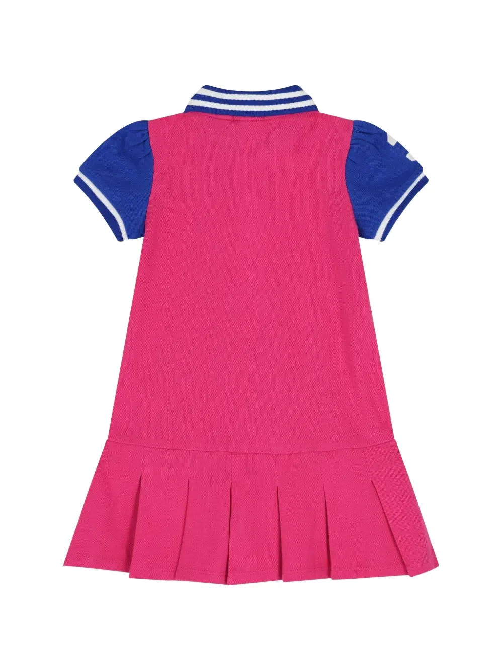 Комплект из двух платьев в полоску с плиссировкой Polo Ralph Lauren Kids, розовый — фото 4