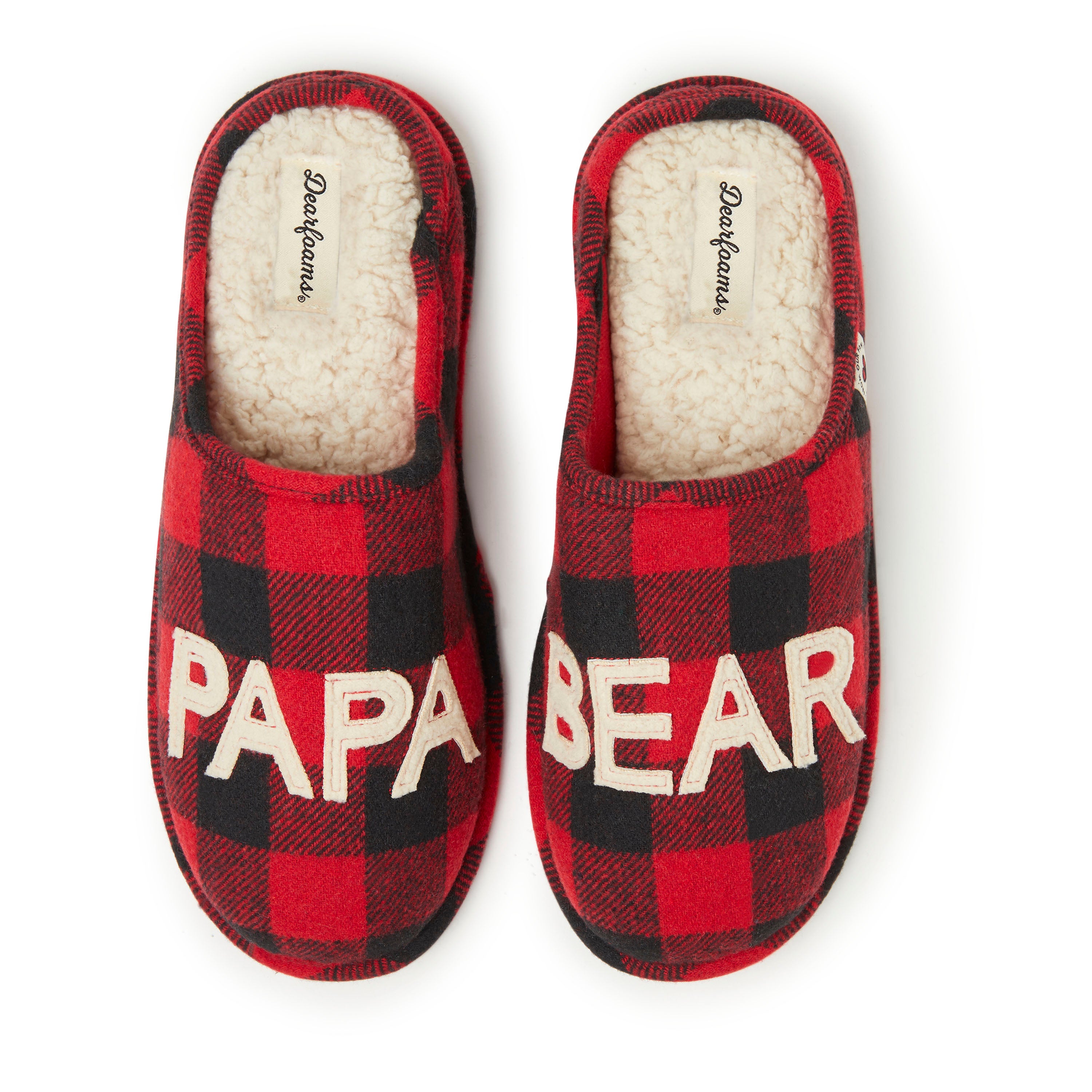 

Мужские сабо Dearfoams Buffalo Check Family Bear, цвет red plaid