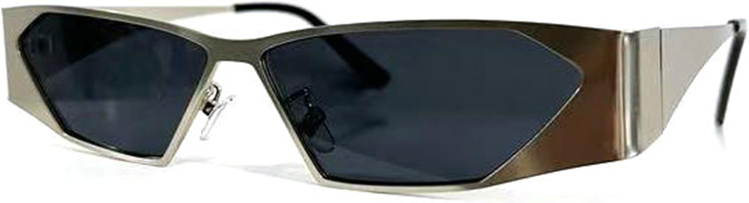 

Солнцезащитные очки Willochra Trendy Hexagon для женщин и мужчин, в стиле Y2K, маленькие, винтажные, золотистые, с геометрическим металлическим оправой, квадратные, с защитой от УФ-излучения UV400, C4