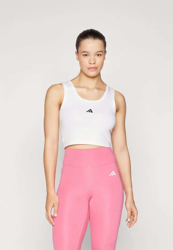 Топ essentials с небольшим логотипом в стиле lifestyle Adidas Sportswear, White/Black