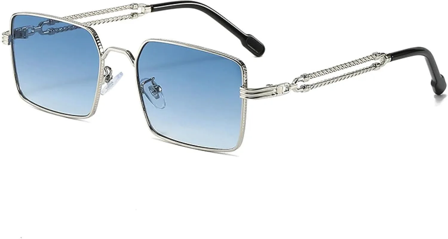 

Ретро металлические солнцезащитные очки для женщин класса люкс с защитой от УФ-излучения UV400, модные градиентные очки для мужчин HHZZYVY, Silver Blue Gradient