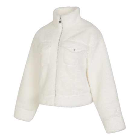 

Куртка (WMNS) Air Jordan Fuzzy High Pile Fleece Jacket Asia Sizing 'Sail', белый