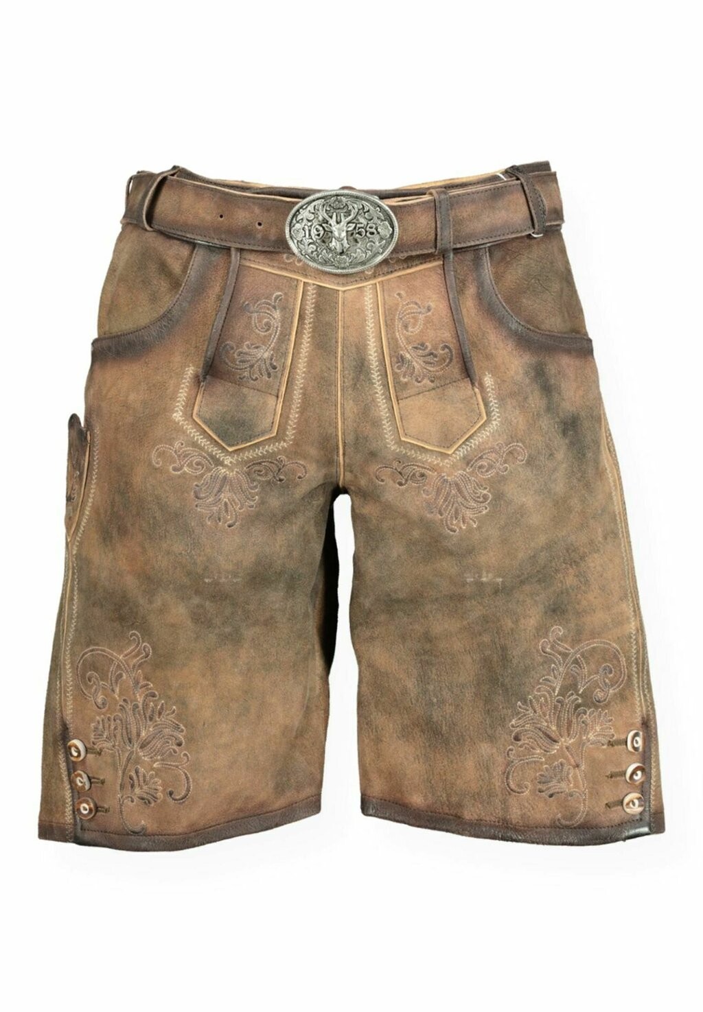 

Кожаные брюки TRACHTEN MIT GÜRTEL Krüger Dirndl, коричневый
