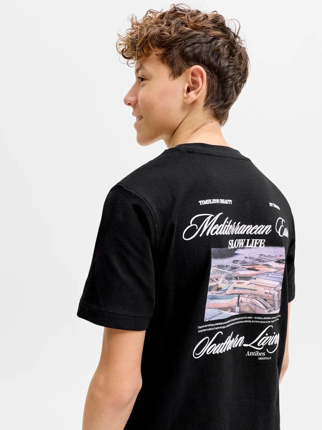 Футболка с принтом JACK & JONES Junior, черный — фото 3