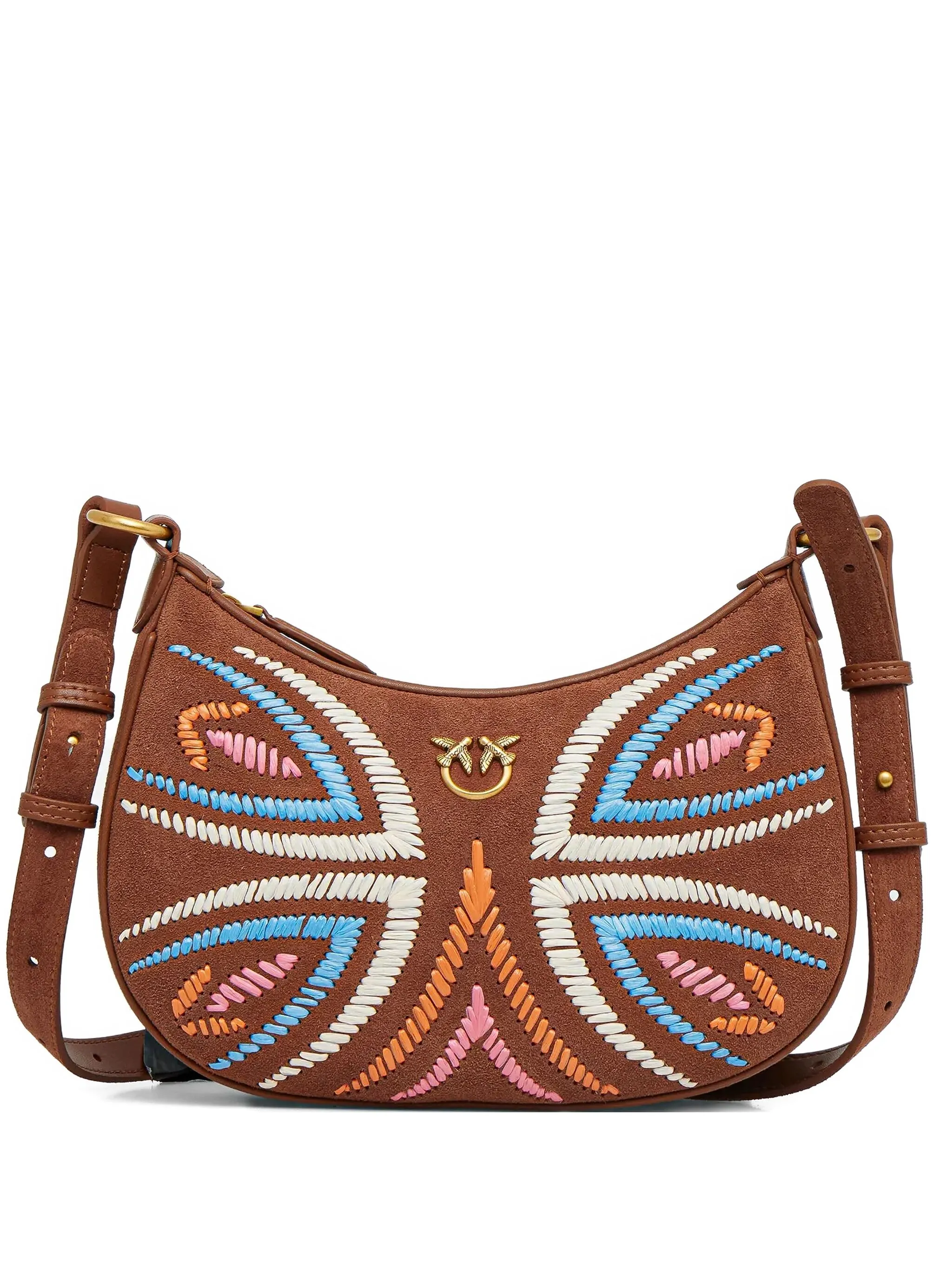 

Сумка через плечо с вышивкой Pinko, коричневый