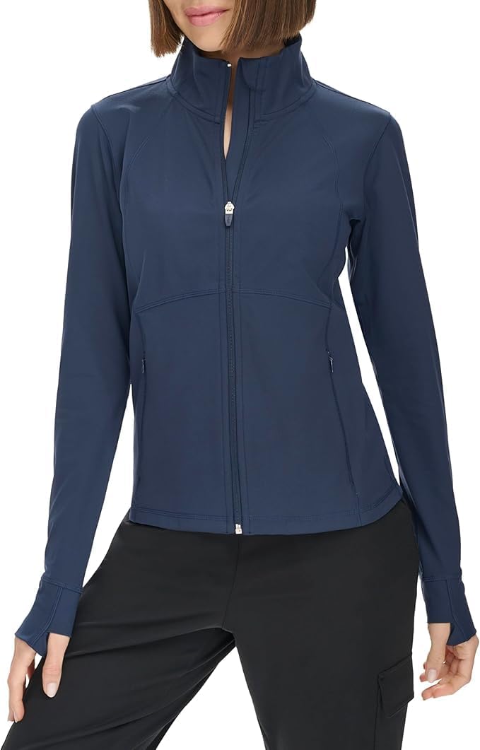 

Женская компрессионная куртка Tommy Hilfiger с высоким воротом и застежкой-молнией, Navy