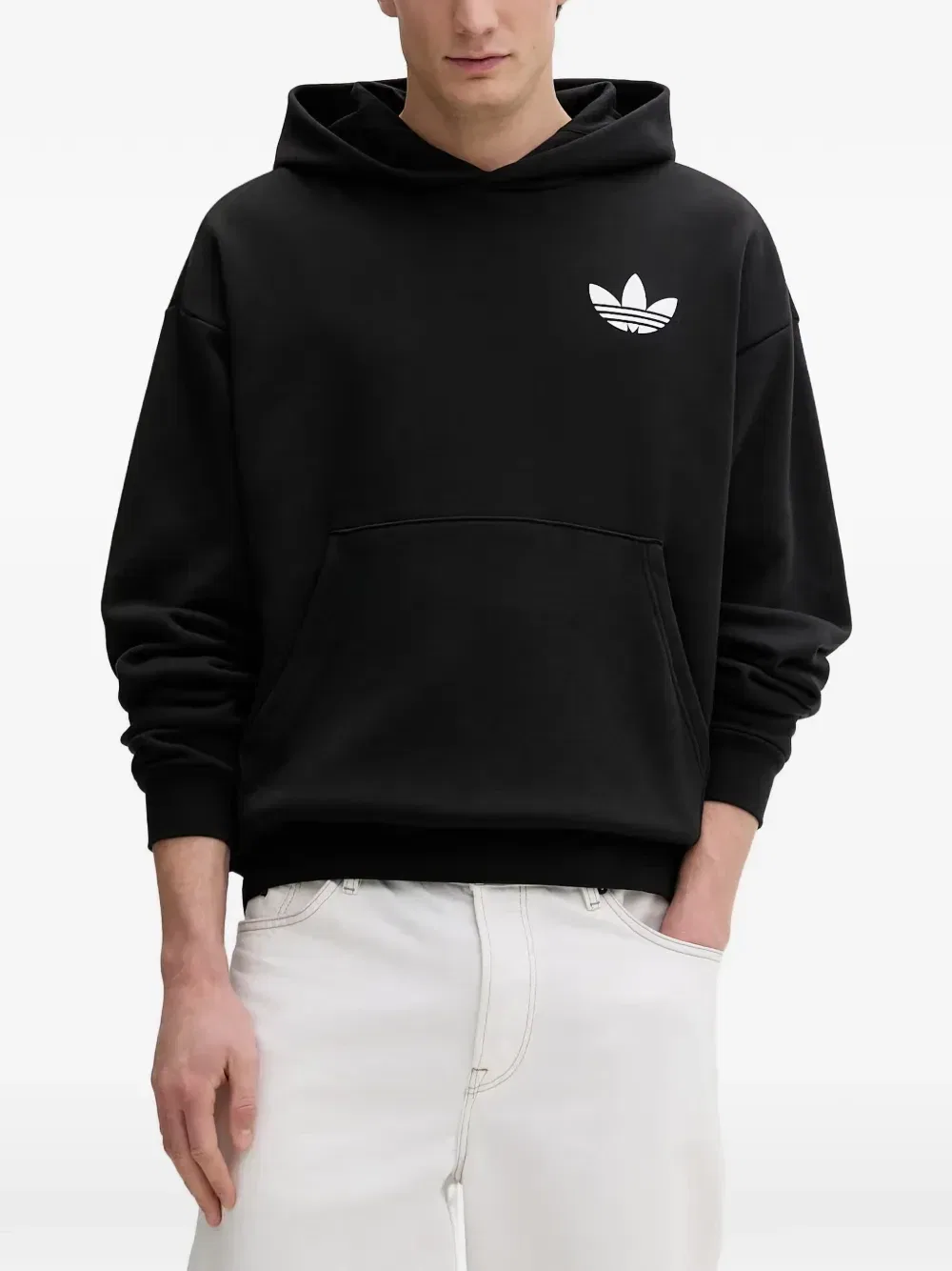 Худи с принтом логотипа World Wide Hoops и карманом-кенгуру Adidas, черный