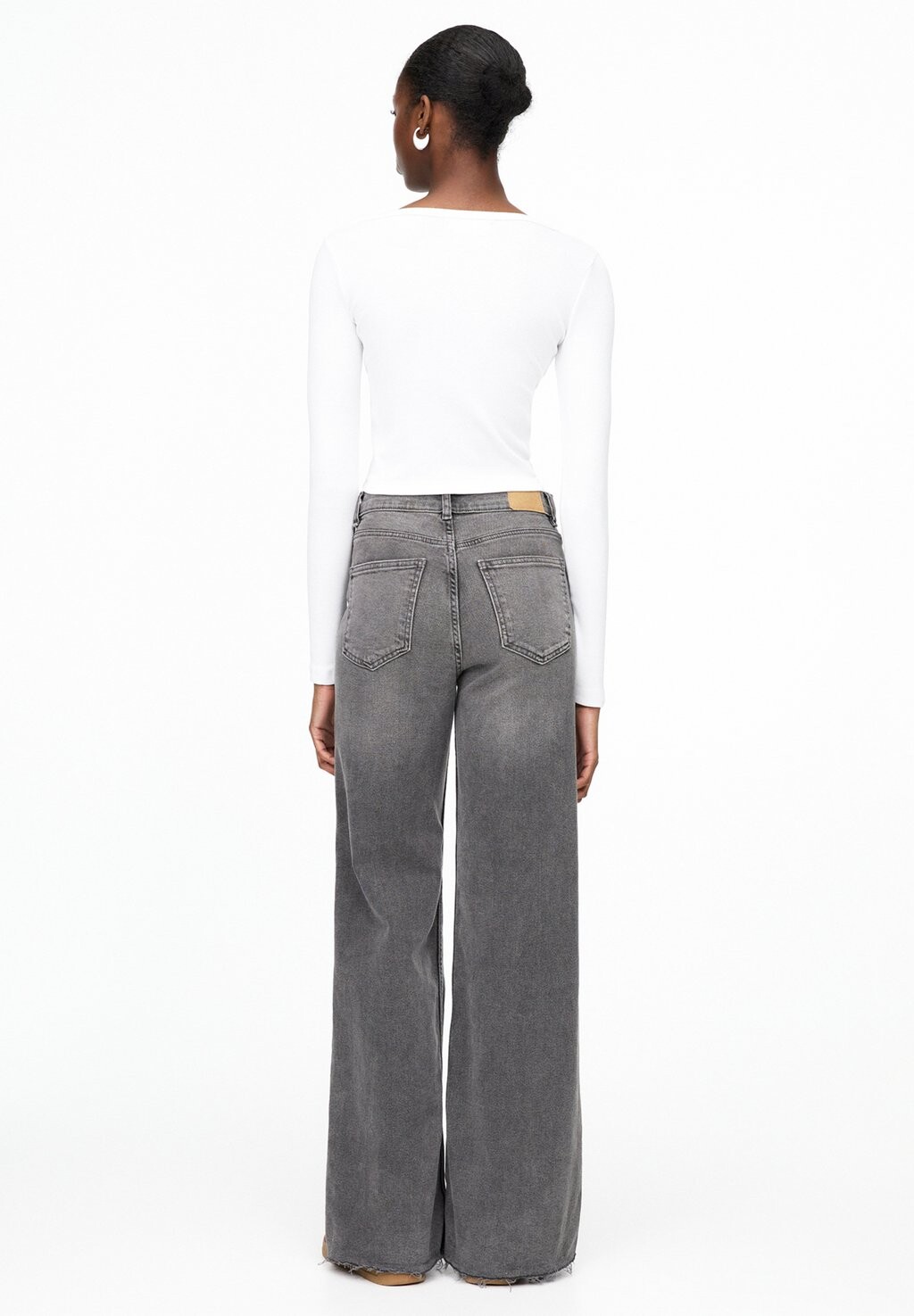 

Топ с длинными рукавами PULL&BEAR, белый