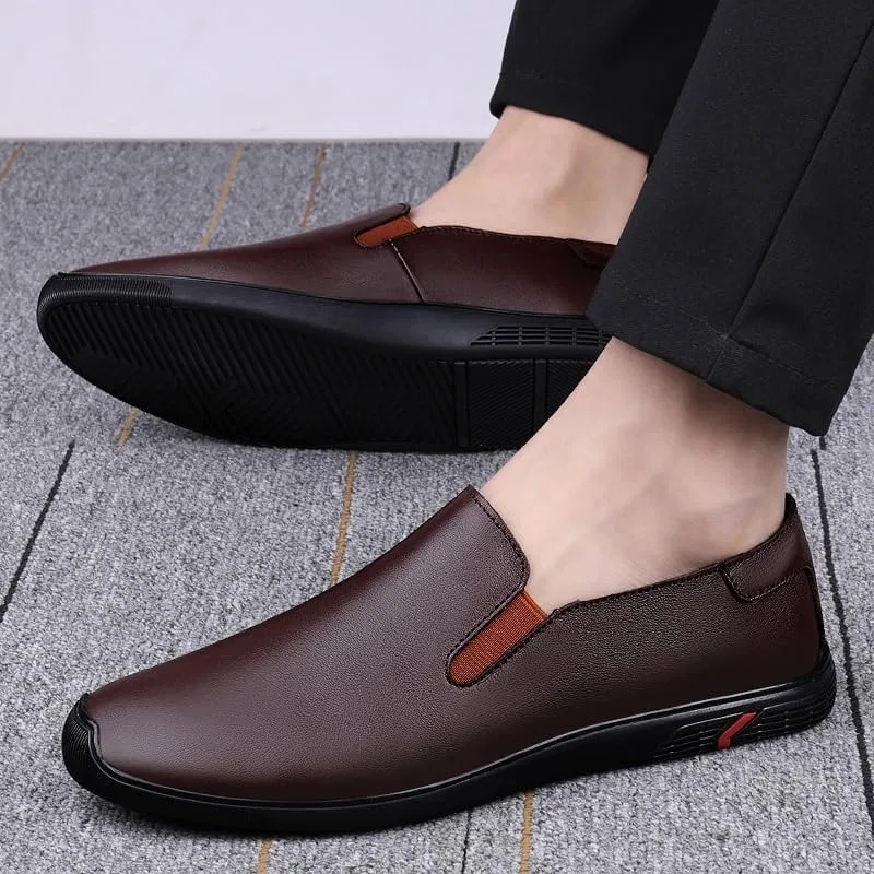 Туфли кожаные, повседневные, Loafers, коричневый UOPYNE — фото 2